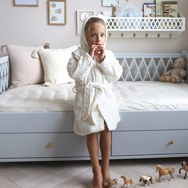 Bathrobe w/ ears, 3-4 yrs - GOTS Petroleum - Image 4
