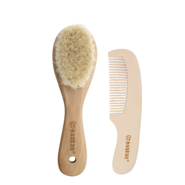 Goat Wool Wooden Baby Hair Brush & Combo Set