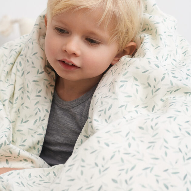 Bedding, Junior, 100x140 - GOTS  Green Leaves - Image 2