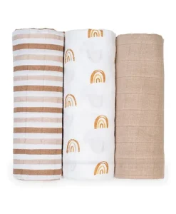 3-Pack Mini Muslin Cloths - Rainbow