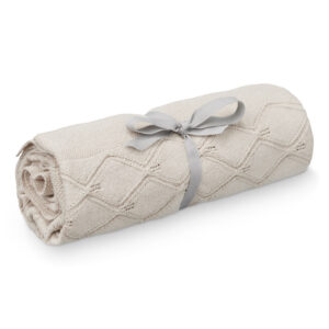 Leaf Knit Blanket - GOTS Sand