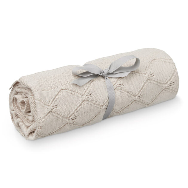 Leaf Knit Blanket - GOTS Sand