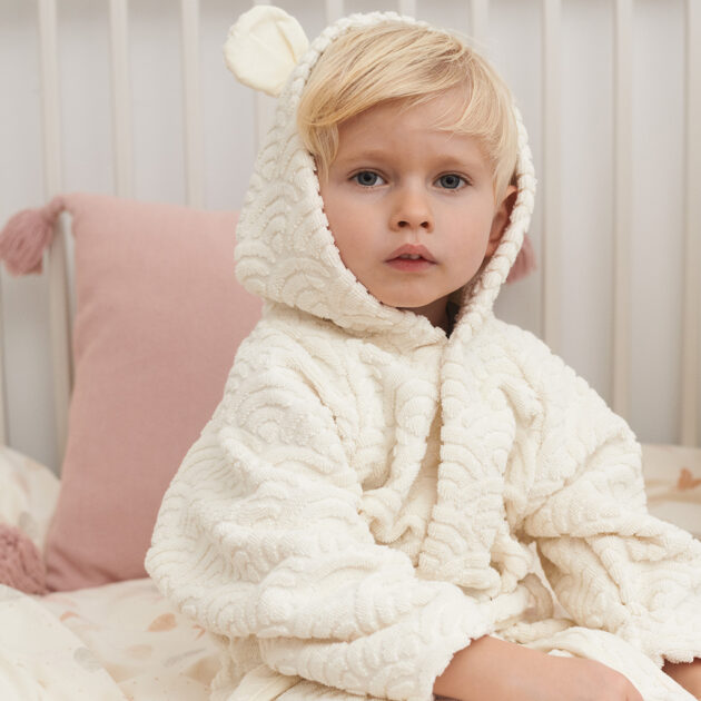 Bathrobe w/ ears, 3-4 yrs - GOTS Petroleum - Image 2