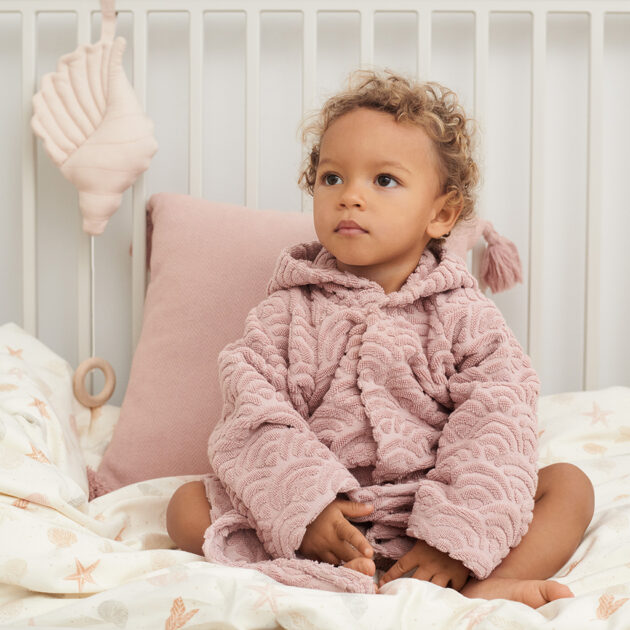 Bathrobe w/ ears, 3-4 yrs - GOTS Dusty Rose - Image 2