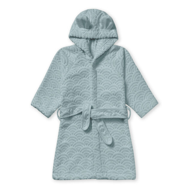 Bathrobe w/ ears, 3-4 yrs - GOTS Petroleum