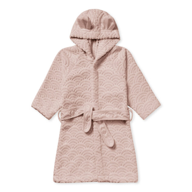 Bathrobe w/ ears, 3-4 yrs - GOTS Dusty Rose
