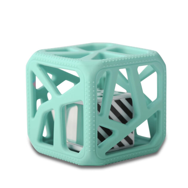 Chew Cube - easy grip teether rattle - Mint