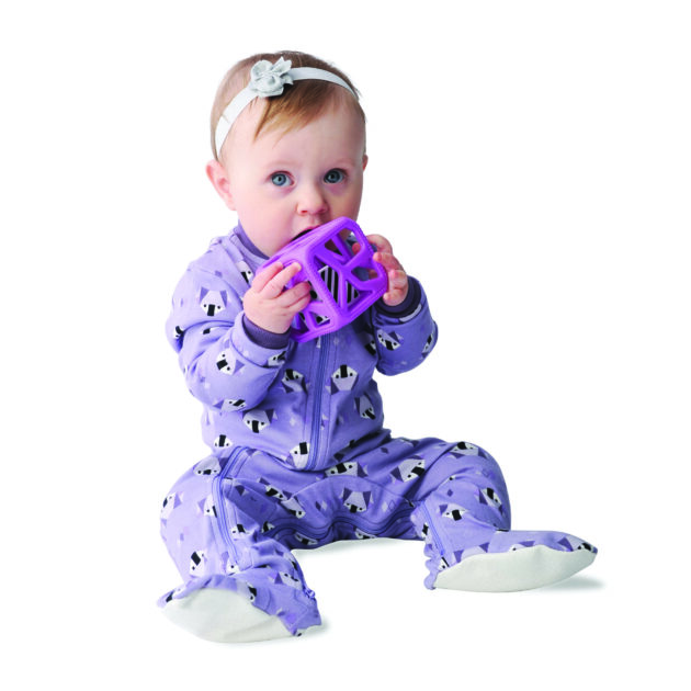 Chew Cube - easy grip teether rattle - Purple - Image 2