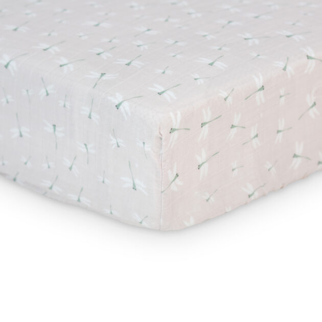 Muslin Crib Sheet (135 x 70) - Dragonfly - Image 2