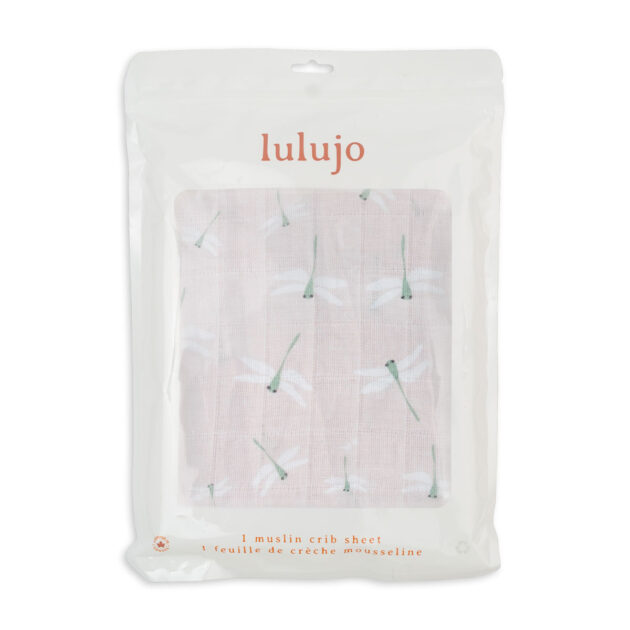 Muslin Crib Sheet (135 x 70) - Dragonfly
