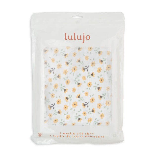 Muslin Crib Sheet (135 x 70) - Vintage Floral
