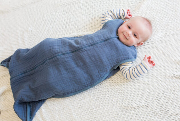 Muslin Sleep Sac - Navy Night - Size S - Image 3