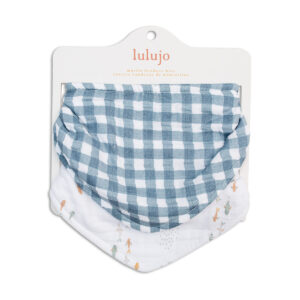 Bandana Bibs (2-pack) - Fish / Navy Gingham