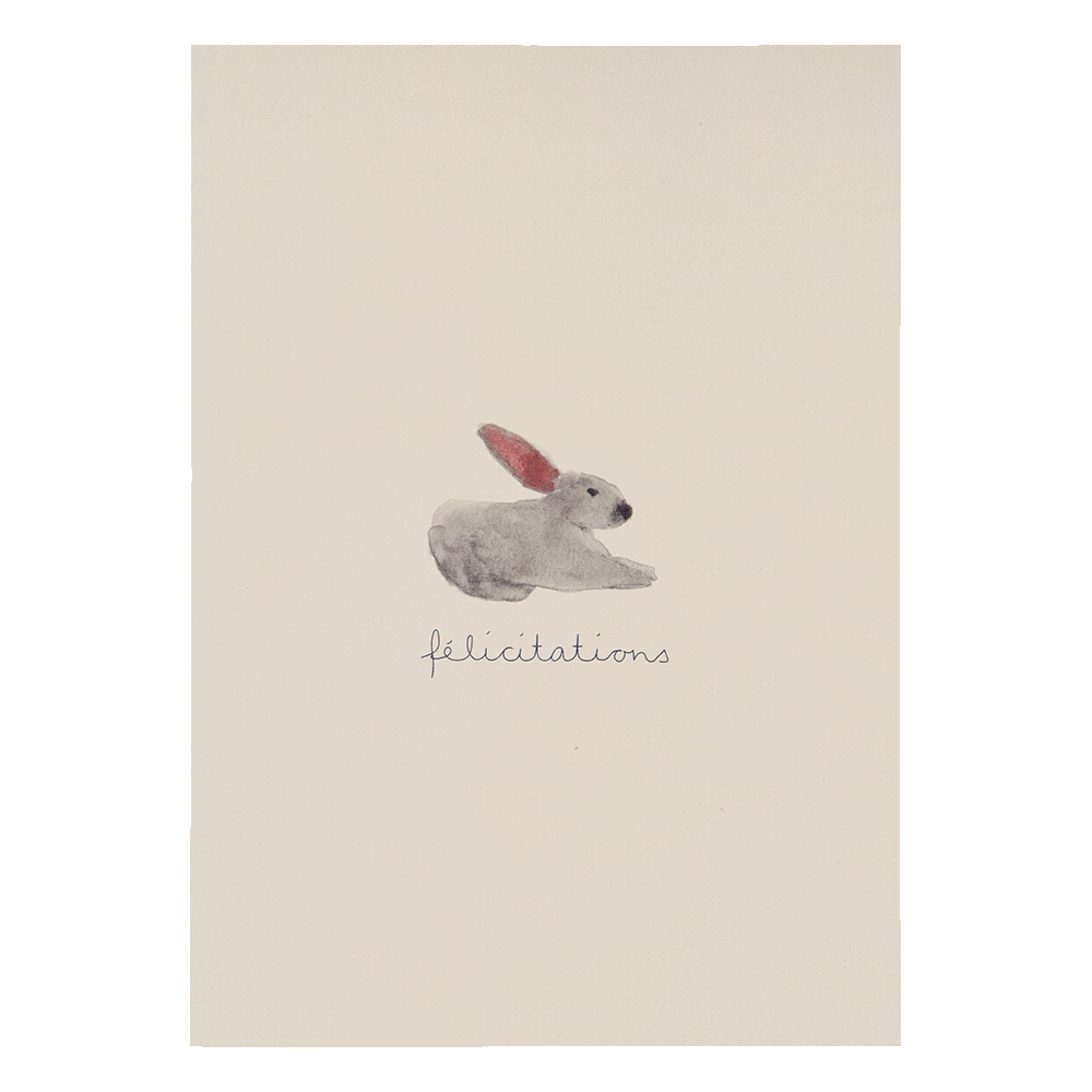 Greeting card bunny felicitations