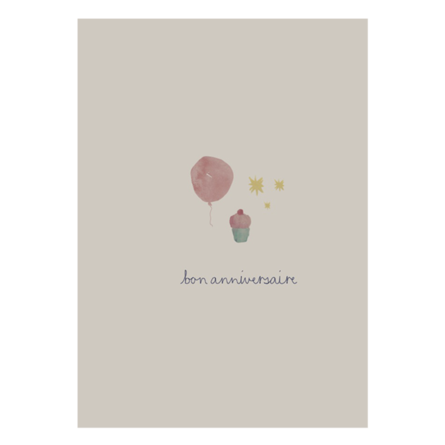 Greeting card Rosa cupcake bon anniversaire