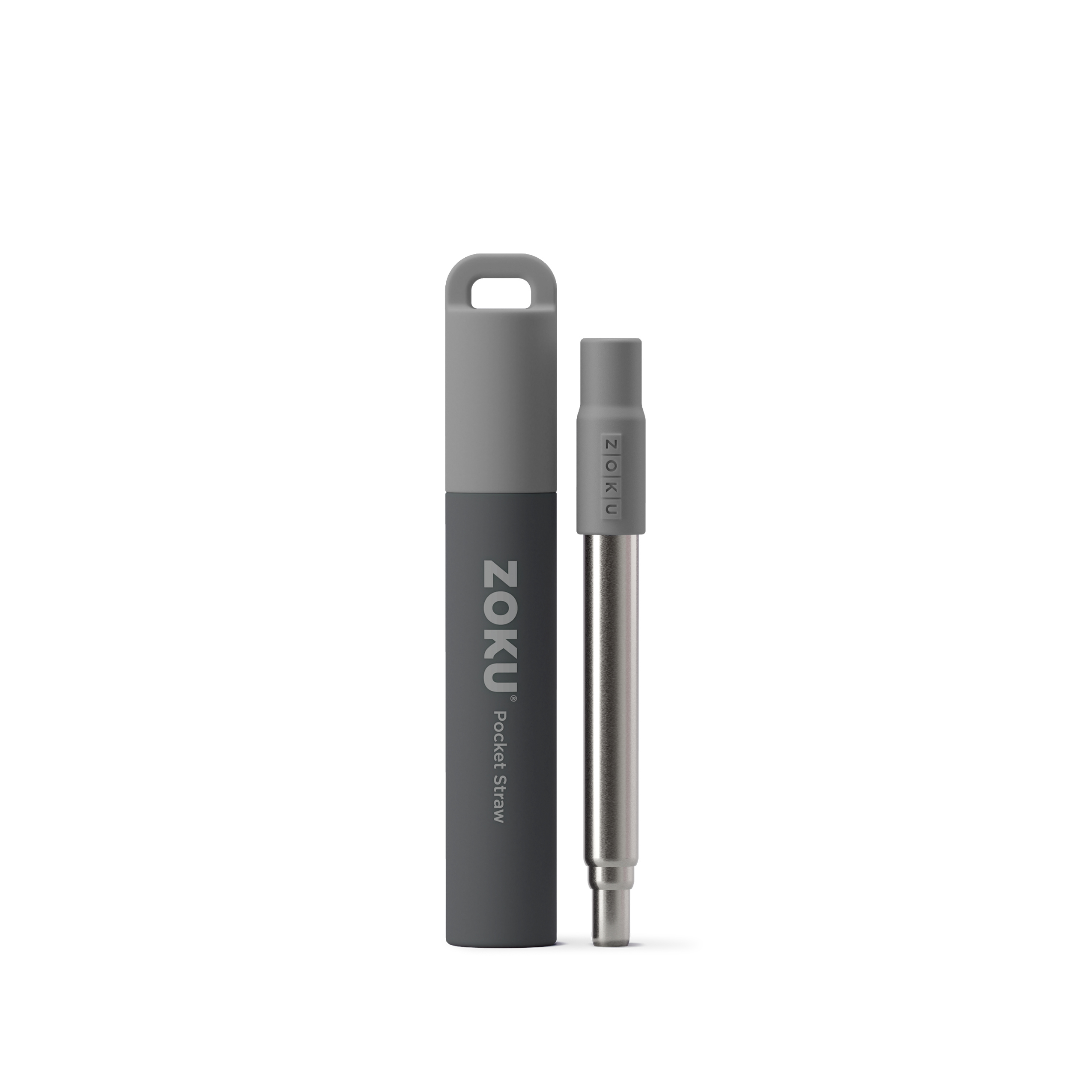 Two Tone Pocket Straw - Grey