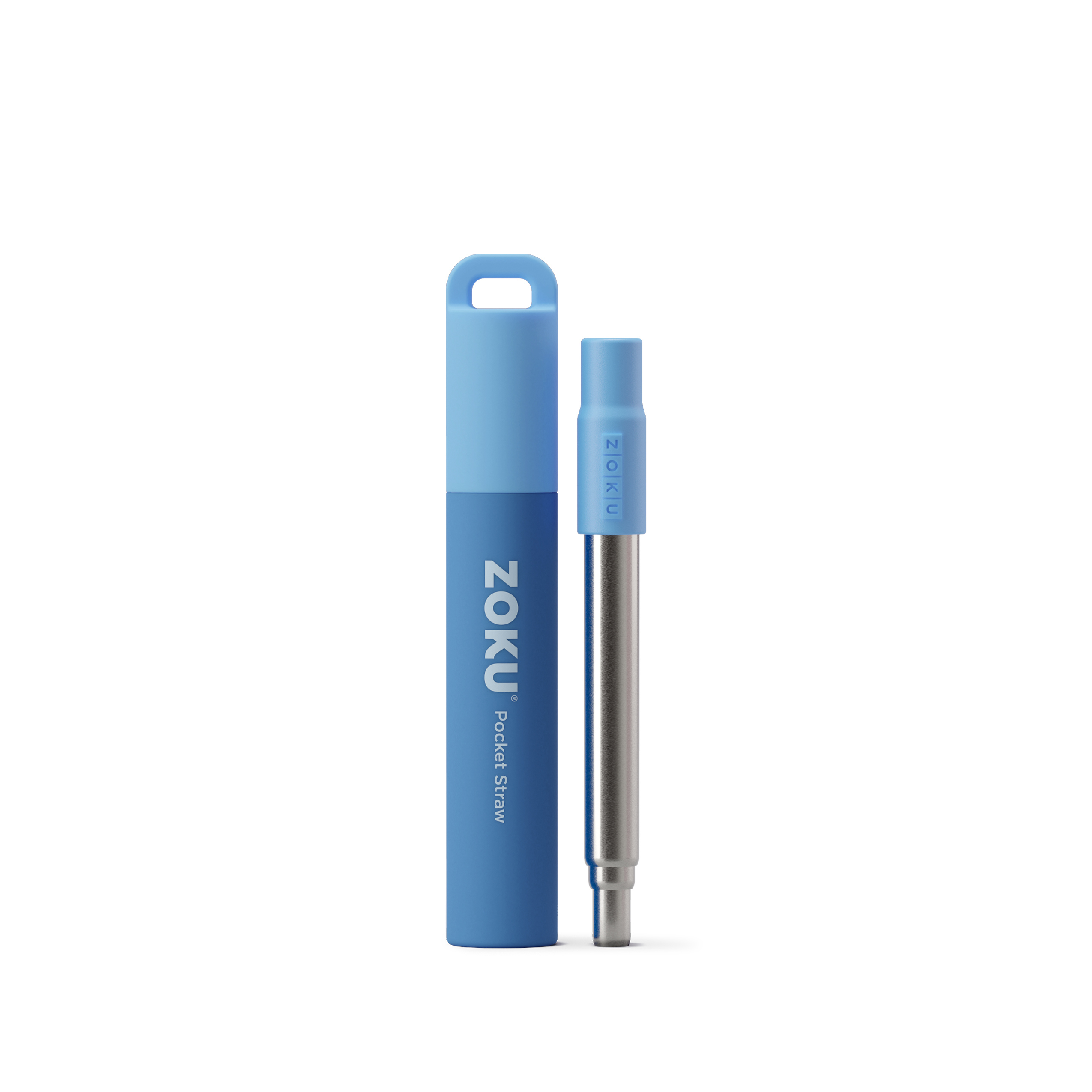 Two Tone Pocket Straw - Blue