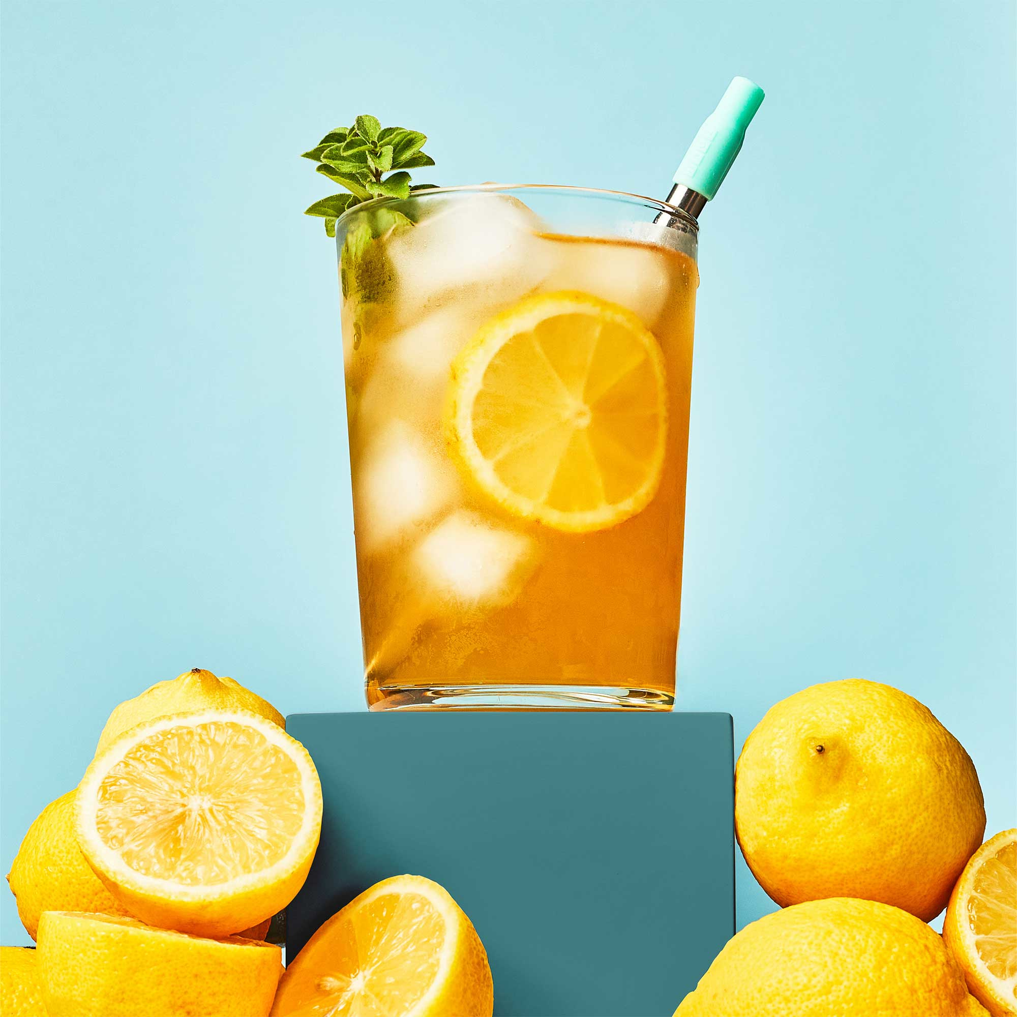Two Tone Pocket Straw - Teal - Image 4