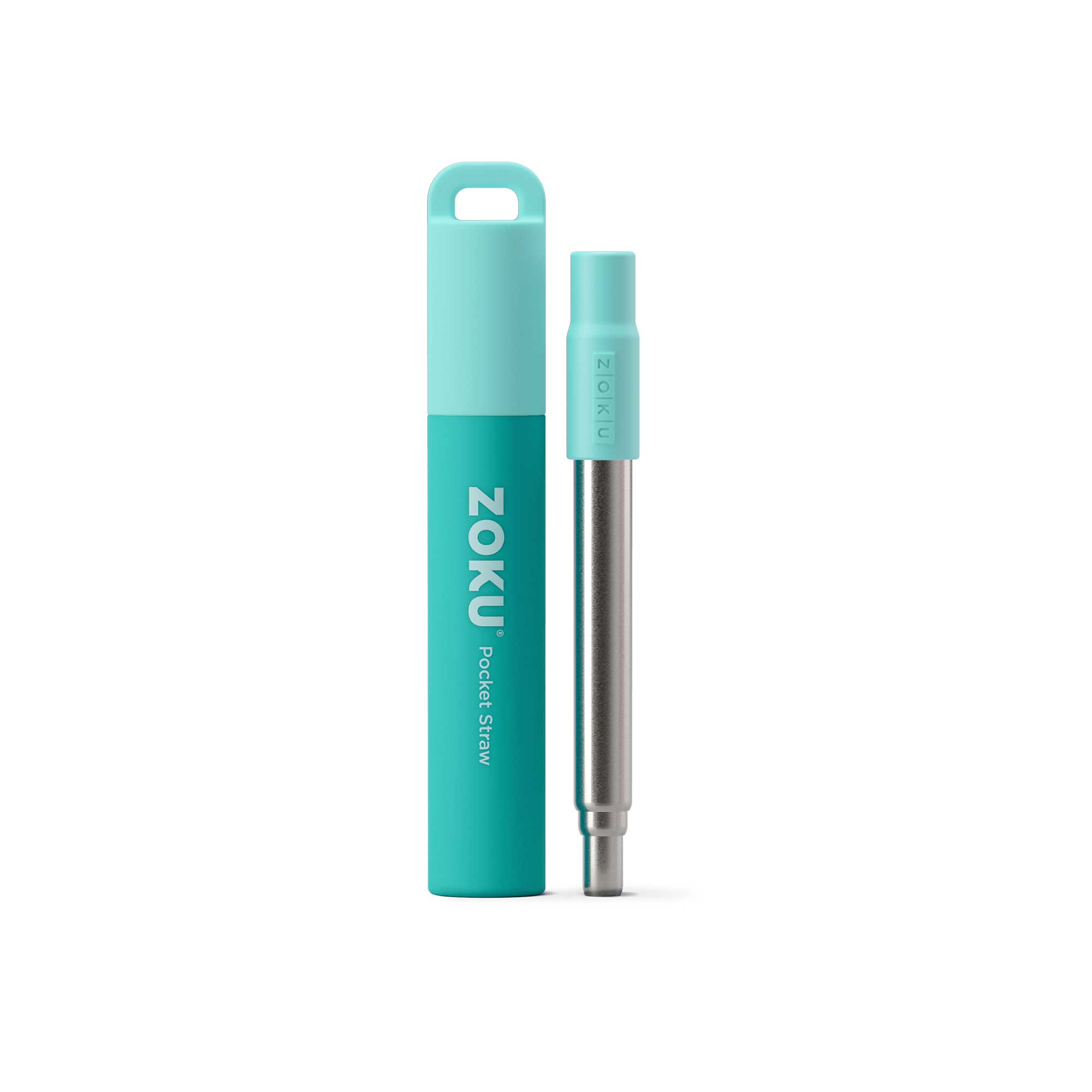 Two Tone Pocket Straw - Teal