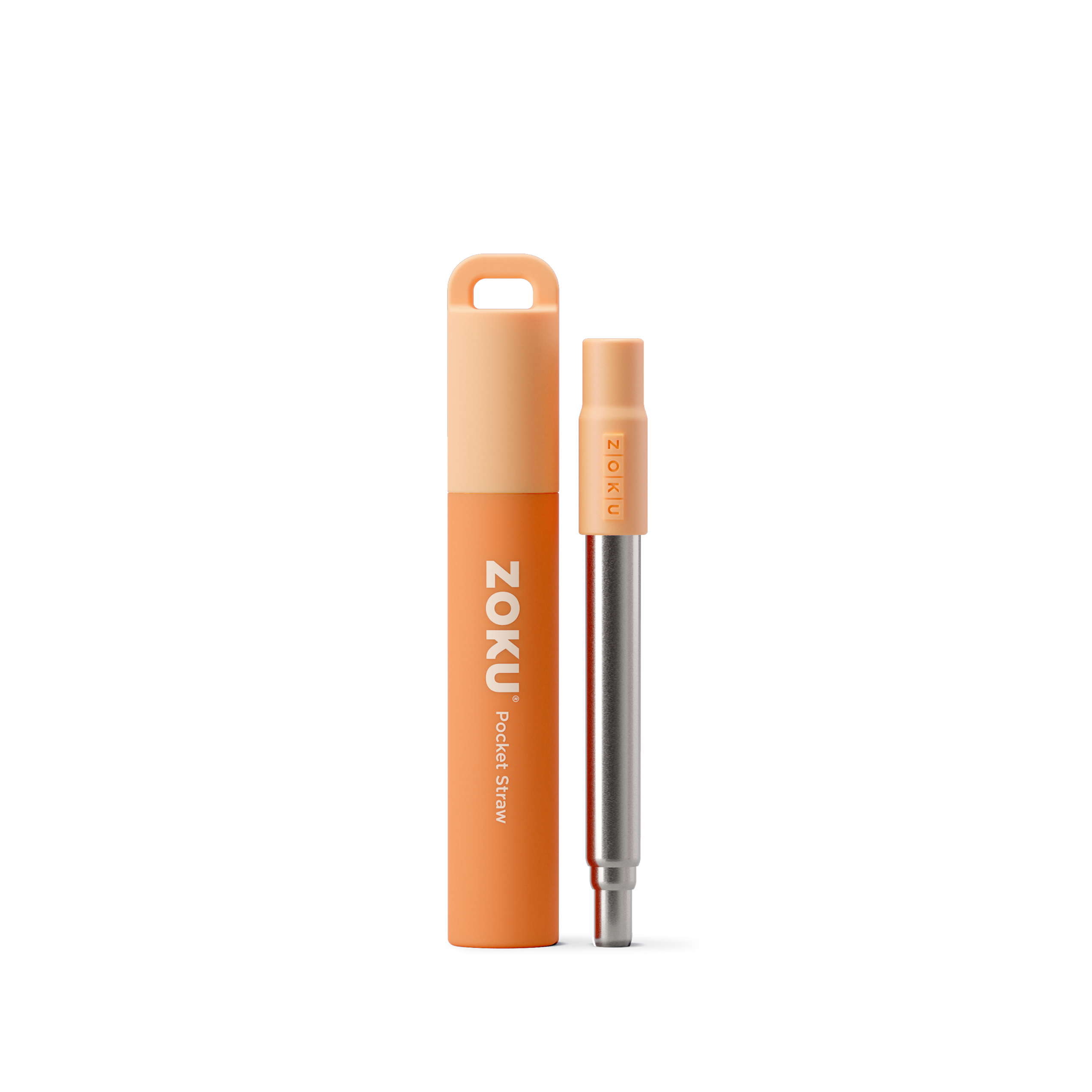 Two Tone Pocket Straw - Orange