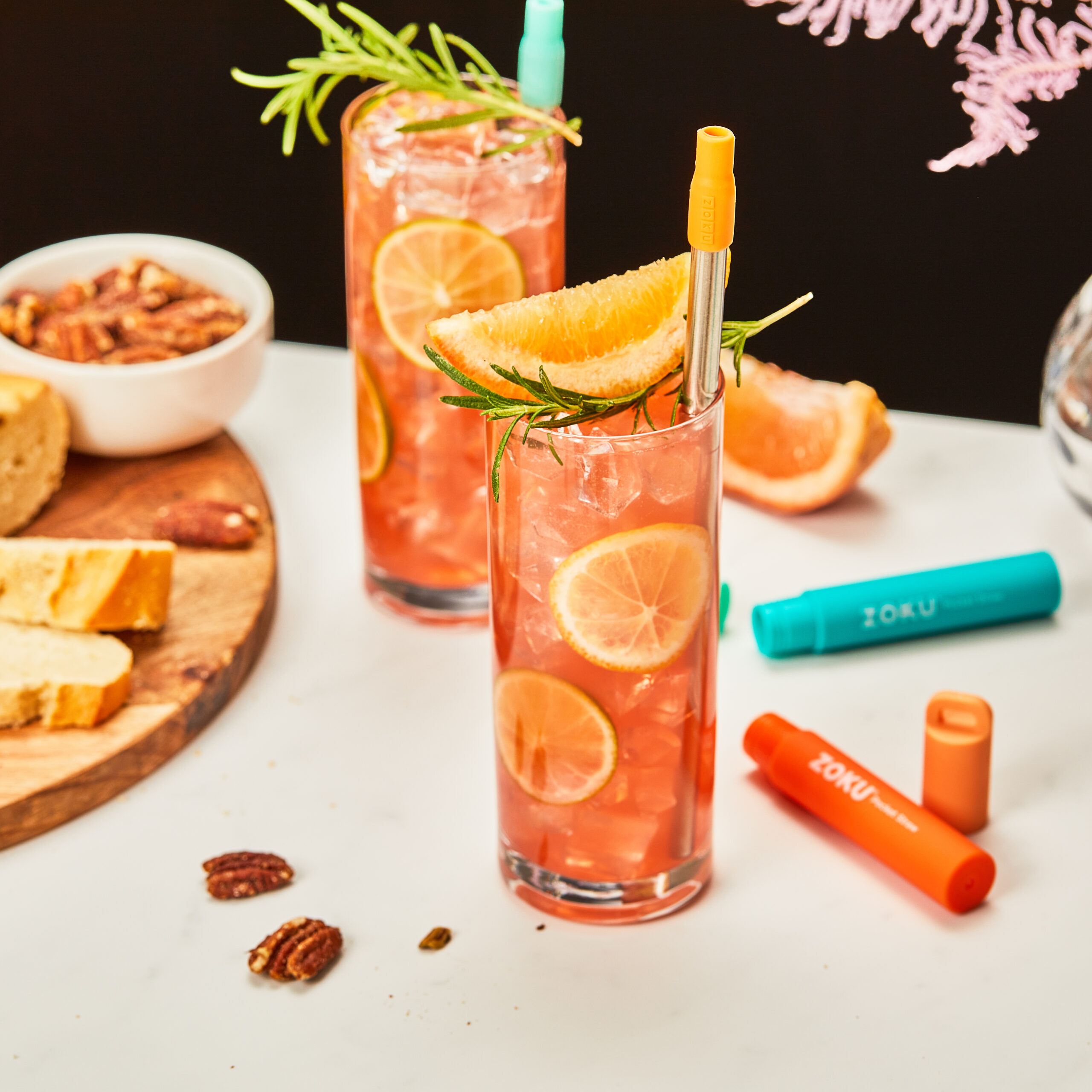 Two Tone Pocket Straw - Orange - Image 2