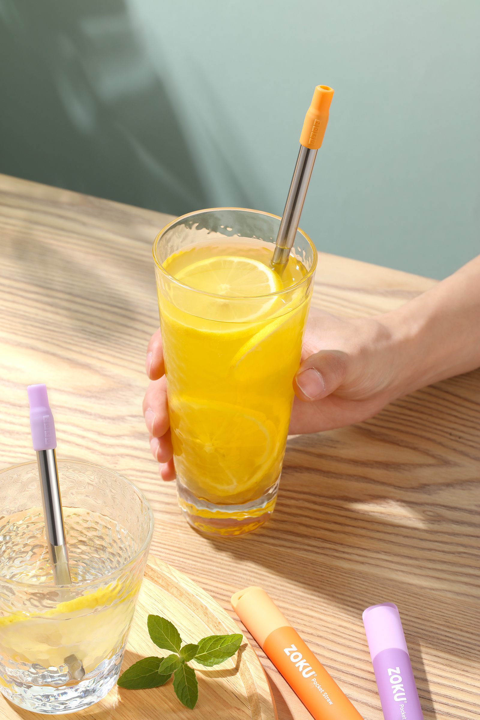 Two Tone Pocket Straw - Orange - Image 5