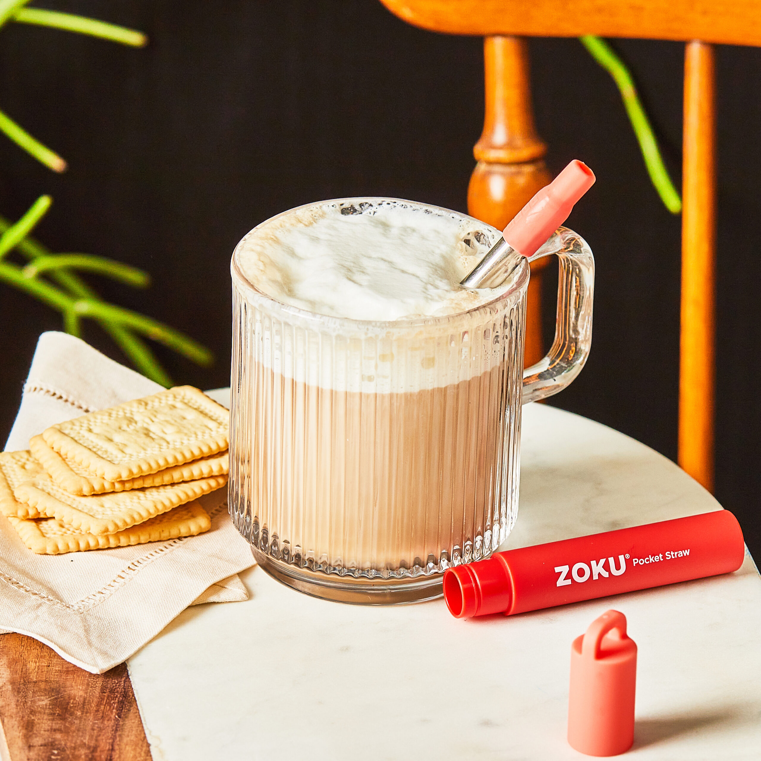 Two Tone Pocket Straw - Red - Image 2