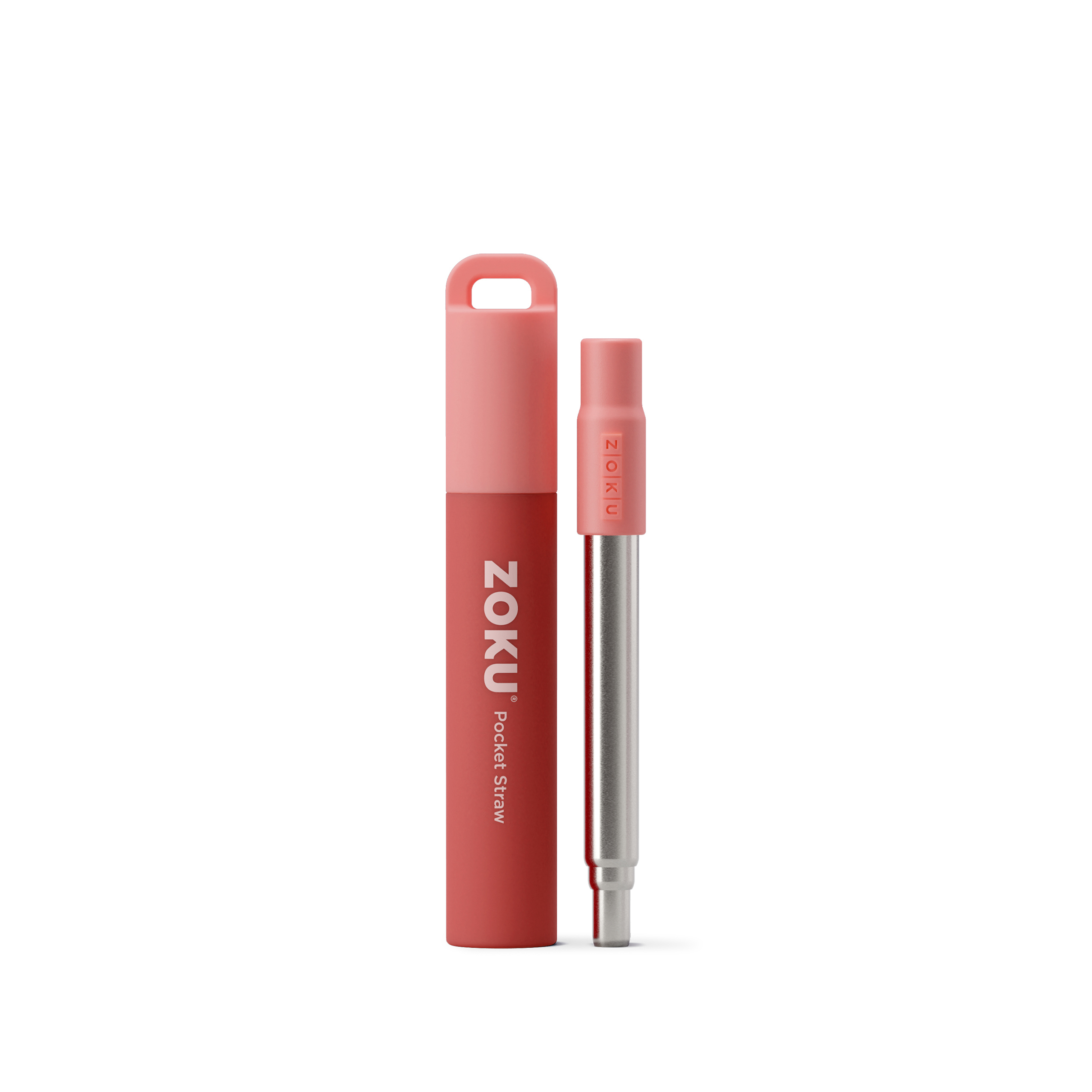 Two Tone Pocket Straw - Red