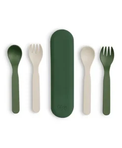 Citron PLA Cutlery Set of 2 and CaseGreen/Cream