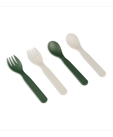 Citron PLA Cutlery Set of 2 and CaseGreen/Cream - Image 3