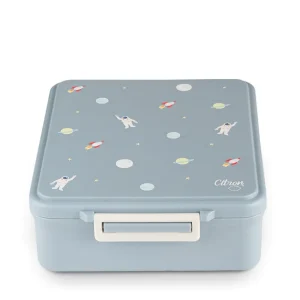 Citron Grand Lunch Box - 4 Compartments - Spaceship Dusty Blue + 1 Food Jar