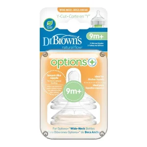Y-CUT Wide-Neck Silicone Nipple, 2PACKS