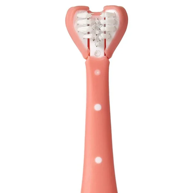 Fridababy Triple-Angle Toothhugger Training Toothbrush  Toddler with Blue Bristles - Pink - Image 2