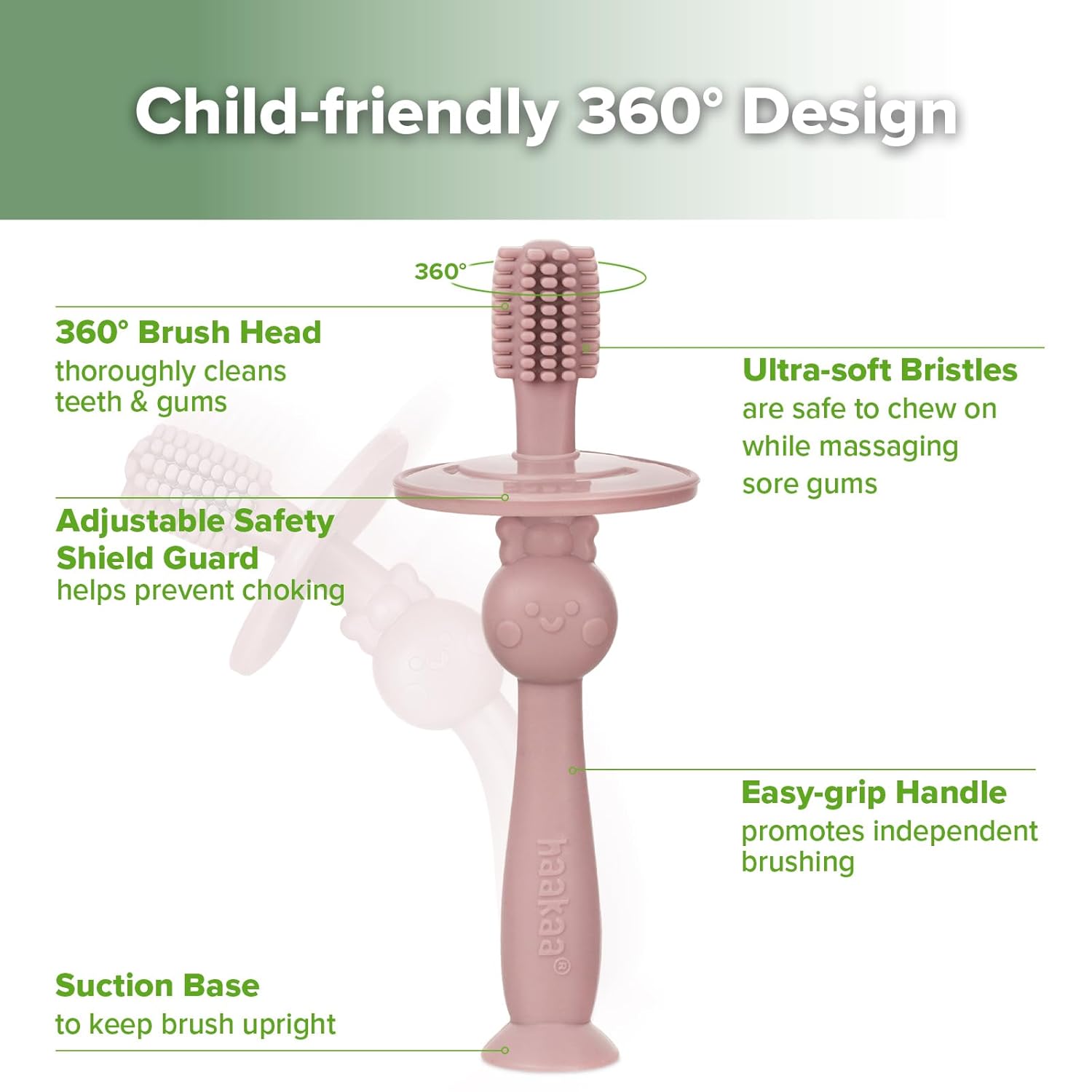 360° Silicone Toothbrush - sage - Image 2