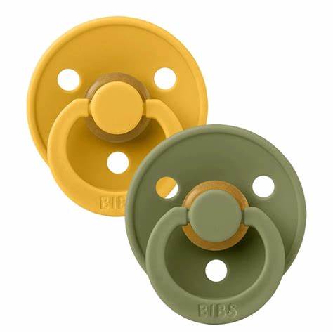 Bibs Colour 2 Pack Latex S1  Honey Bee/Olive