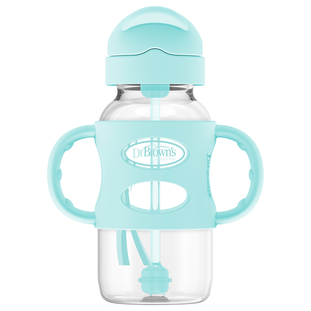 270ML W/N Sippy Straw Bottle+Handles Green