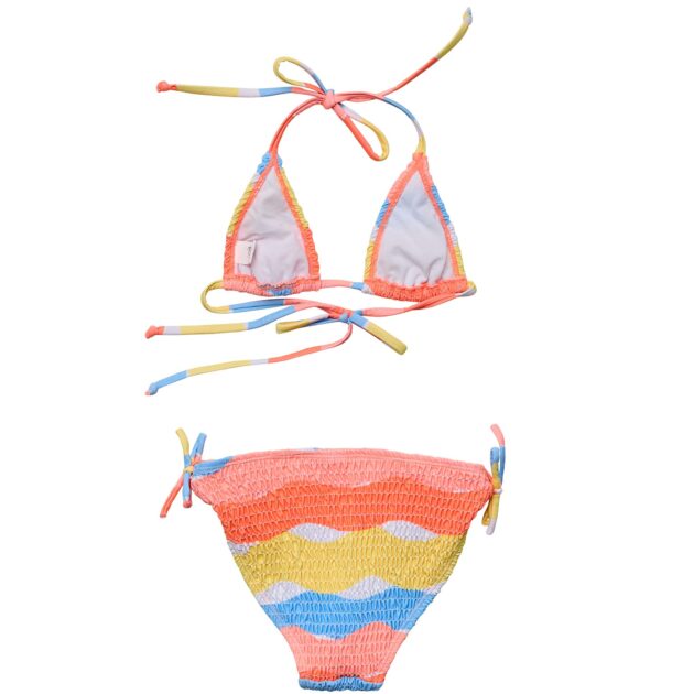 Good Vibes Triangle Shirred Bikini - Image 3