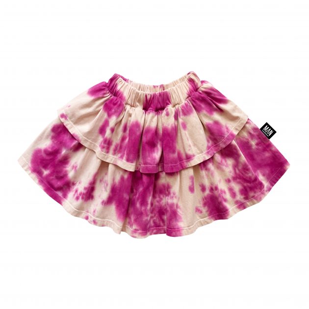 SHOCKING PINK TIE DYE Layered Skirt