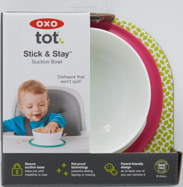 OXO TOT STICK & STAY SUCTION BOWL - PINK - Image 9