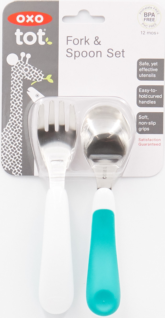OXO TOT FORK AND SPOON SET - TEAL - Image 8