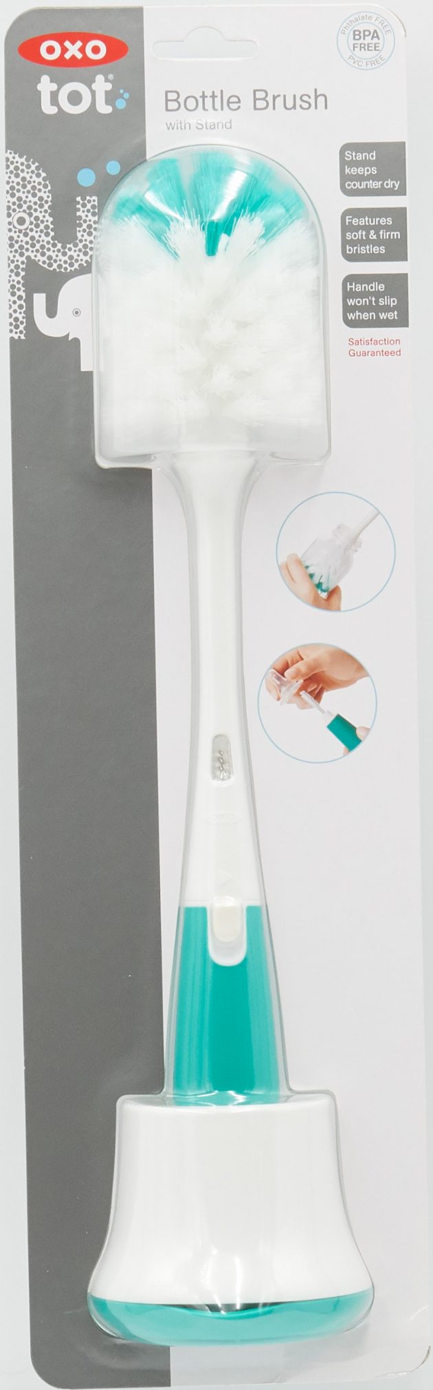 OXO TOT BOTTLE BRUSH WITH STAND - TEAL - Image 7