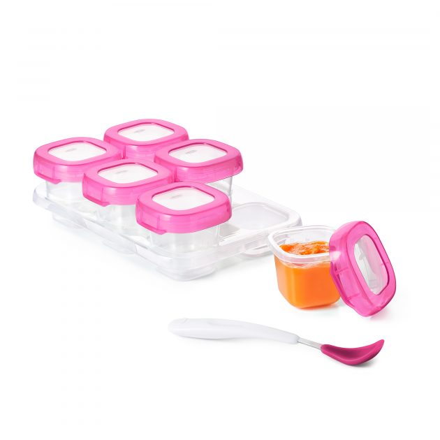 OXO TOT BABY BLOCKS FREEZER STORAGE CONTAINERS (2 OZ) - PINK - Image 5