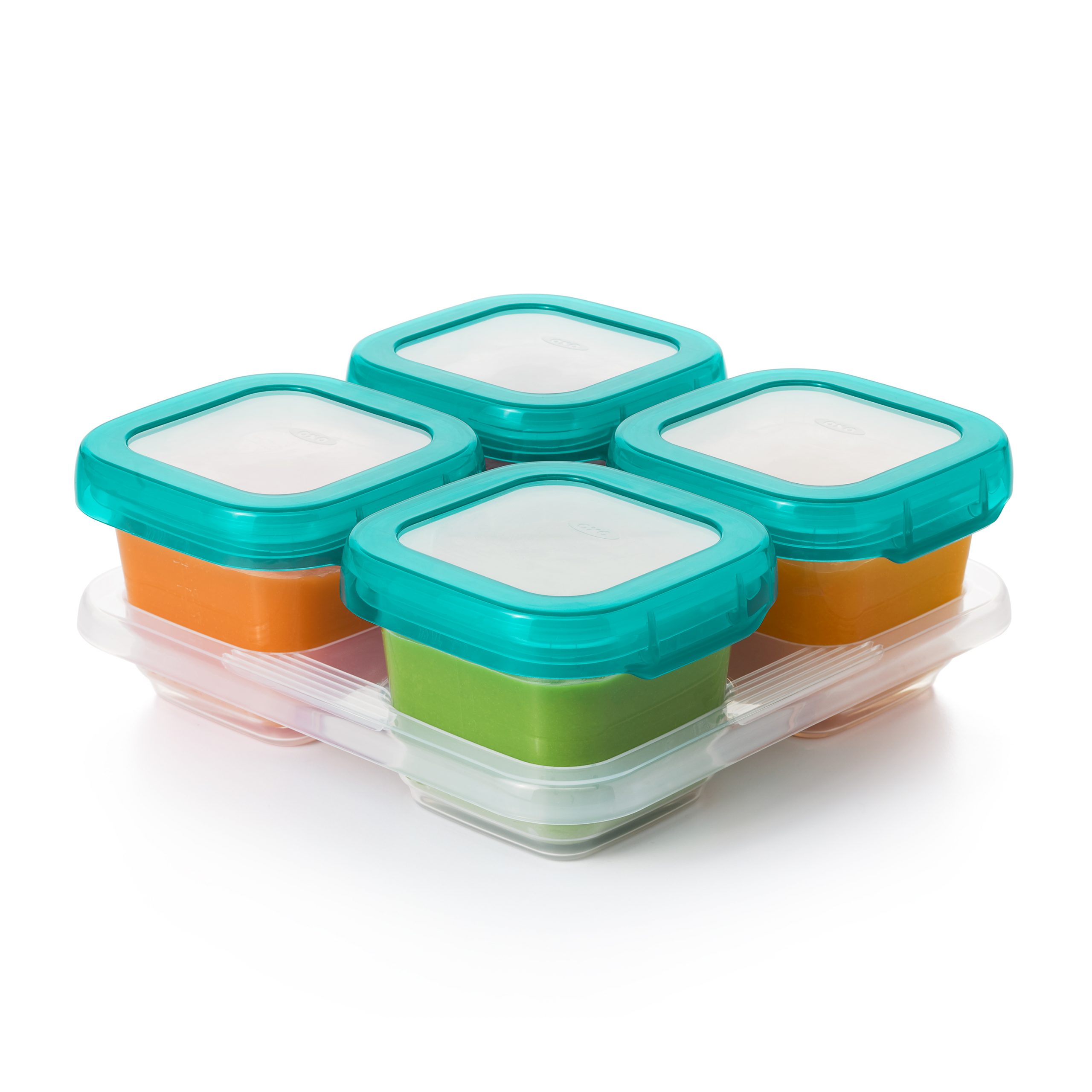 OXO TOT BABY BLOCKS FREEZER STORAGE CONTAINERS (6 OZ.) - TEAL - Image 3