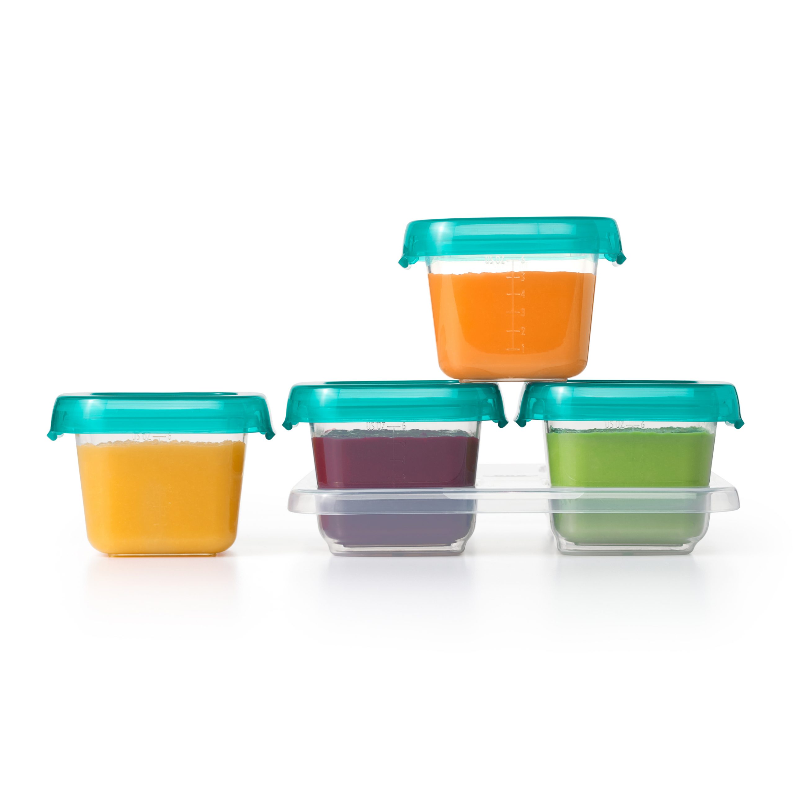 OXO TOT BABY BLOCKS FREEZER STORAGE CONTAINERS (6 OZ.) - TEAL - Image 4