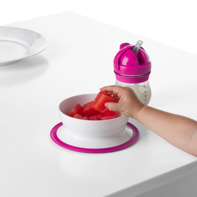OXO TOT STICK & STAY SUCTION BOWL - PINK - Image 7