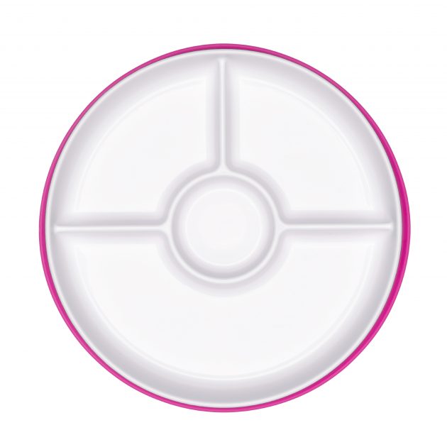 OXO TOT STICK & STAY SUCTION DIVIDED PLATE - PINK - Image 4