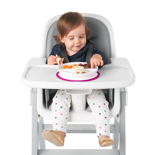 OXO TOT STICK & STAY SUCTION DIVIDED PLATE - PINK - Image 2