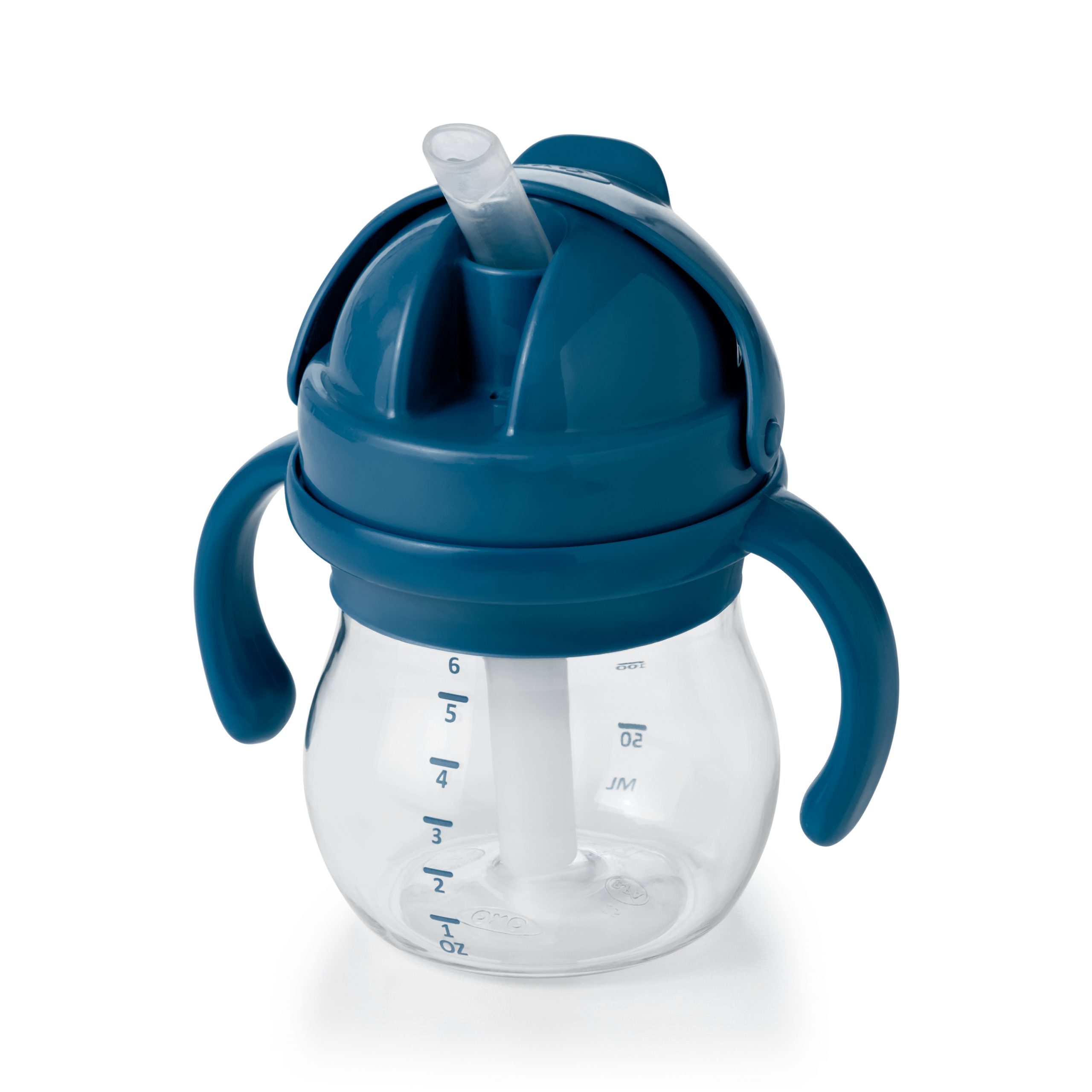 OXO TOT TRANSITIONS STRAW CUP WITH REMOVABLE HANDLES - 6 OZ - NAVY