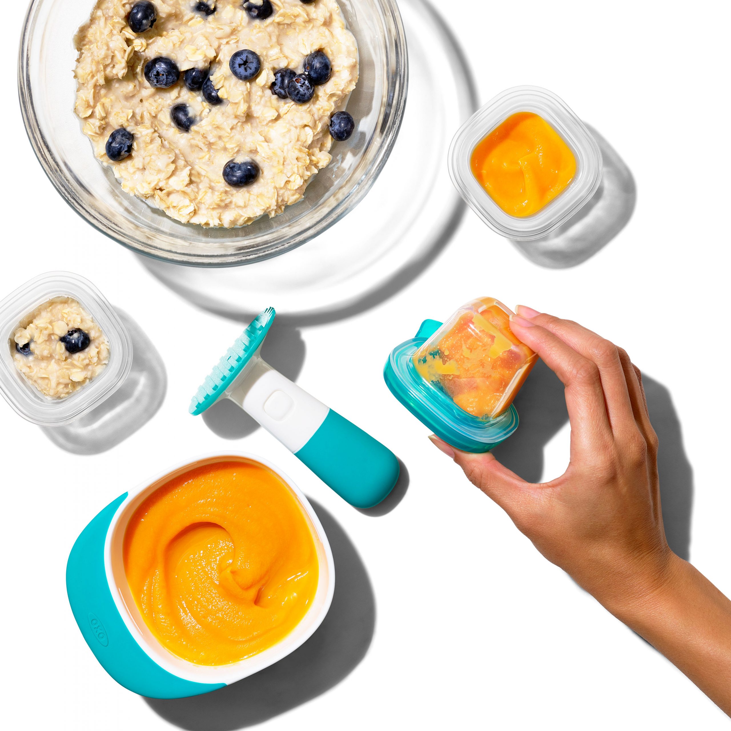 OXO TOT SILICONE BABY BLOCKS - 2 OZ - TEAL - Image 6