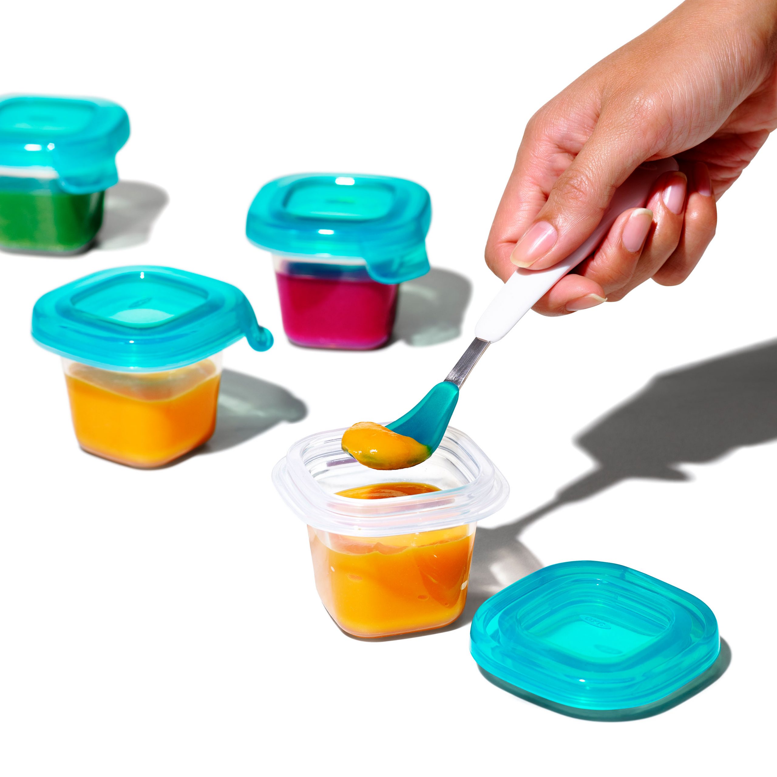 OXO TOT SILICONE BABY BLOCKS - 2 OZ - TEAL - Image 2